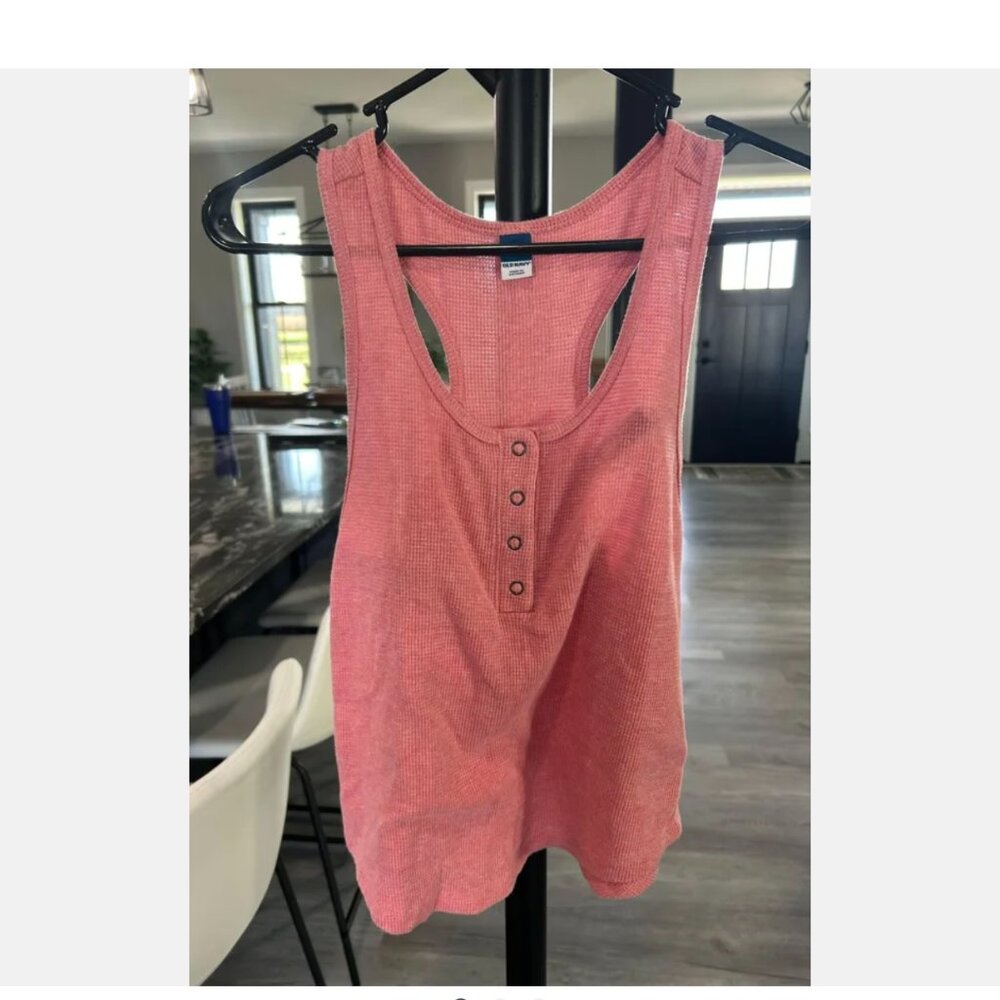 Too Cute Old Navy Sz XS Pink Thermal Racerback Tank Top